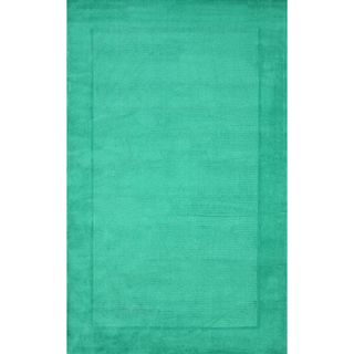 Nuloom Handmade Solid Tone On Tone Border Emerald Green Rug (5 X 8)