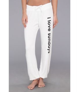 Peace Love World Comfy Pants Womens Casual Pants (White)