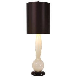 Isis Onyx 1 light Ebony Lacquer/ White Table Lamp