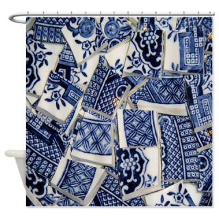  Vintage Flow Blue Mosaic Shower Curtain  Use code FREECART at Checkout