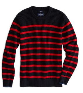 Peacoat Navy AE Striped Sweater, Mens L