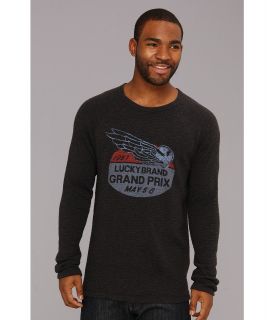 Lucky Brand Grand Prix Graphic Thermal Mens Long Sleeve Pullover (Black)