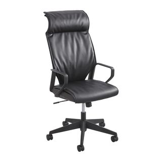 Priya Leather High Back Executive Chair (Black, charcoal, latteDimensions 45 48.5 inches high x 26 inches wide x 26 inches deepAssembly Required )