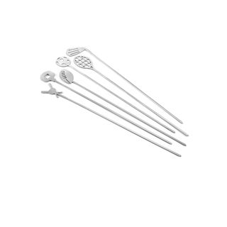Outset Sports Themed Stainless Steel Skewers (set Of 6)