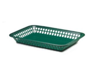Tablecraft Platter Basket, 11.75 x 8.5 x 1.5 in, Rectangular, Forest Green
