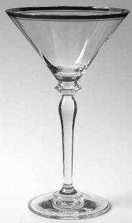 Mikasa Jamestown Clear (Plattrim) Martini Glass   Clear, Platinum Trim