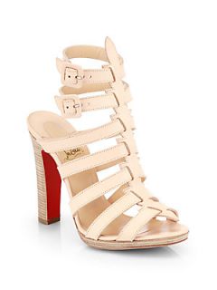 Christian Louboutin Neronna Leather Sandals   Natural
