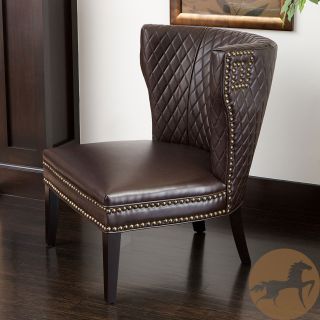 Christopher Knight Home Tessa Brown Bonded Leather Quilted Chair