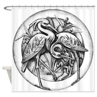  Two herons black and white Shower Curtain  Use code FREECART at Checkout