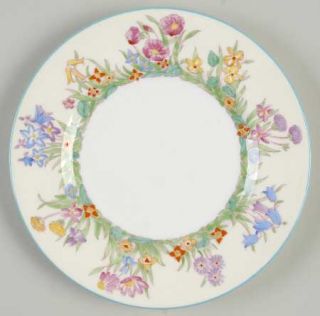 Wedgwood Prairie Flowers Bread & Butter Plate, Fine China Dinnerware   Raised Gr