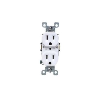 Leviton 5248WCP Electrical Outlet, Duplex Receptacle with Quickwire PushIn White
