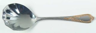 Retroneu Pegasus Gold (Stnls) Solid Serving Spoon   Stainless           Gold Acc