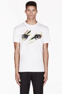 Mcq Alexander Mcqueen White Painted Eyes Print T_shirt