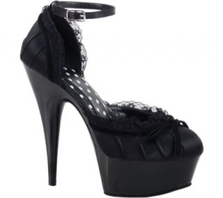Womens Pleaser Delight 676   Black Satin/Black Two Piece Shoes