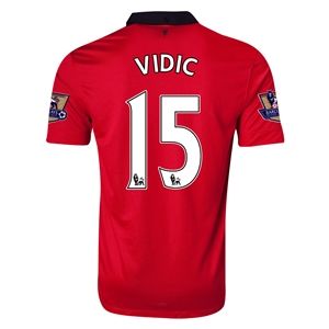 Nike Manchester United 13/14 VIDIC Home Soccer Jersey