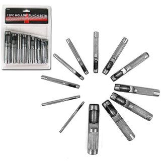 Stalwart Deluxe Carbon Steel Heat Treated 12 piece Hollow Punch Set
