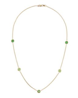 18K Gold Green Tsavorite By The Yard Necklace