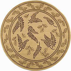 Indoor/ Outdoor Ferns Natural/ Brown Rug (53 Round) (IvoryPattern FloralMeasures 0.25 inch thickTip We recommend the use of a non skid pad to keep the rug in place on smooth surfaces.All rug sizes are approximate. Due to the difference of monitor colors