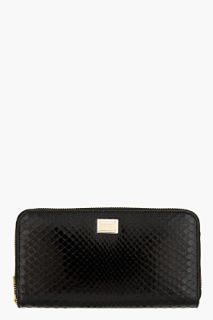 Dolce And Gabbana Black Python Skin Continental Wallet