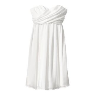 TEVOLIO Womens Satin Strapless Dress   Off White   14