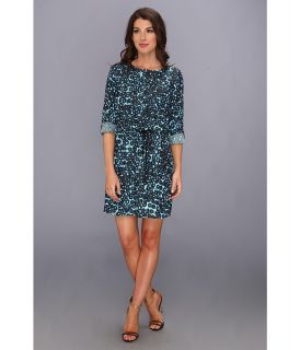 kensie Dot Lace Dress Womens Dress (Blue)
