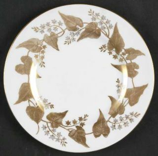 Wedgwood Buxton Gold Bread & Butter Plate, Fine China Dinnerware   Gold Ivy Leav