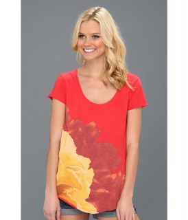 Lucky Brand Rhodes Flower Tee Womens T Shirt (Red)