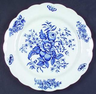 Booths Peony Blue Large Dinner Plate, Fine China Dinnerware   Blue Flowers, Scal