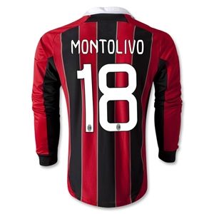 adidas AC Milan 12/13 MONTOLIVO LS Home Soccer Jersey