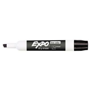 EXPO Chisel Tip Low Odor Dry Erase Marker   Black (12 Per Set)