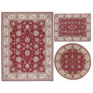 Versatile Persian Floral Collection Rust Rugs (set Of 3)