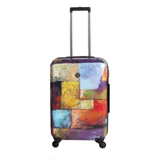 Neocover Old Tyme Squares 24 inch Medium Hardside Spinner Upright Suitcase (MulticolorWeight 8.6 pounds Pockets One (1) large pocket, two (2) small pockets Carrying handle Metal handle with soft rubber grip Impact locking push button aluminum telescopi