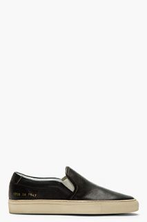 Common Projects Black Leather Slip_on Shoes