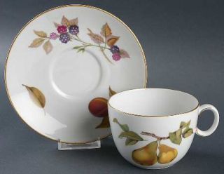 Royal Worcester Evesham Gold (Porcelain) Breakfast Cup & Saucer Set, Fine China