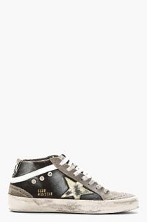 Golden Goose Navy And Grey Distressed Sneakers