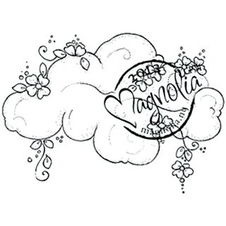 With Love Flower Cloud Cling Rubber Stamp