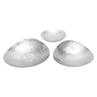 Benzara Inc Set of 3 Decorative Silver Bowls   26975