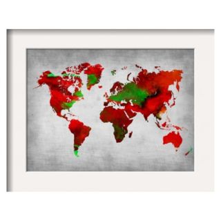 Art   World Watercolor Map Framed Print