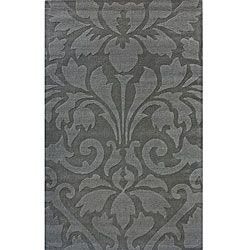 Nuloom Handmade Neutrals And Textures Damask Grey Wool Rug (8 X 11)