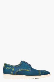 Ps Paul Smith Blue And Yellow Nubuck Mcroy Brogues