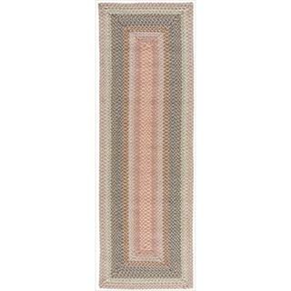 Hand woven Craftworks Braided Coral Multi Color Runner Rug (23 X 7)