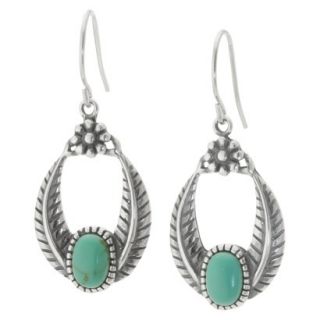 Sterling Silver Tear Drop Earrings with Stones   Turquoise