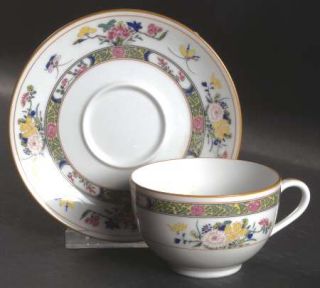 Puiforcat China Tung Hai Footed Cup & Saucer Set, Fine China Dinnerware   Floral
