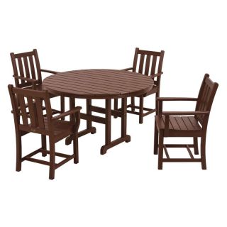 POLYWOOD Traditional Garden Dining Set   Seats 4 Slate Grey   PWS134 1 GY