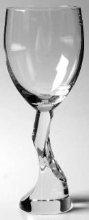 Nambe Chill Water Goblet   Clear,Cut Stem,No Trim
