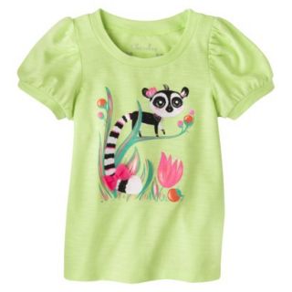 Cherokee Infant Toddler Girls Puff Sleeve Lemur Tee   Moth Green 5T