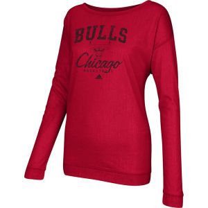 Chicago Bulls adidas NBA Womens New Athletic Long Sleeve Slouchy T Shirt