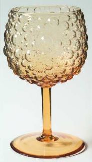 Unknown Crystal Unk4204 Water Goblet   Yellow,Raised Dots All Over,Smooth Stem
