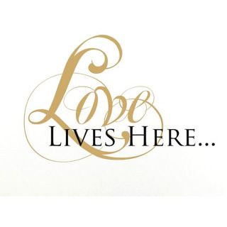 Vinyl Attraction Love Lives Here Vinyl Wall Decal (Matte black/matte caramel brownMaterials Vinyl Dimensions 22 inches tall x 32 inches wide )