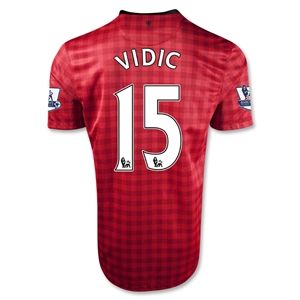 Nike Manchester United 12/13 VIDIC Home Soccer Jersey